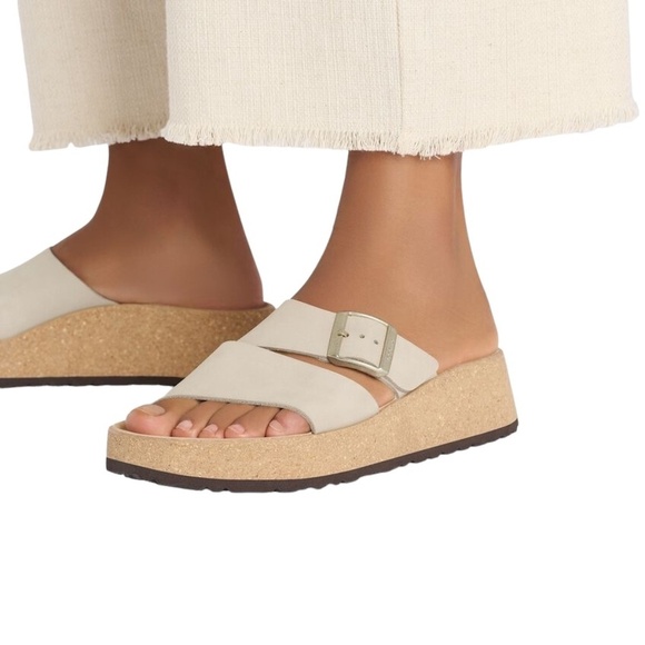 NWOT Birkenstock Women's Tan Papillio By Almina Platform Wedges Sandal, Size 7.5 - Picture 2 of 11